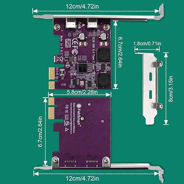 FebSmart FebSmart 2X 5Gbps USB-C PCIe Expansion Card for Windows 11/10/8.x/7/XP - Self-Powered, No Extra Supply Needed (FS-U302C-Pro) - View 9 of 10