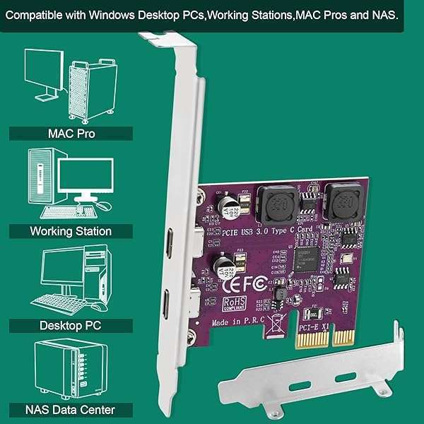 FebSmart FebSmart 2X 5Gbps USB-C PCIe Expansion Card for Windows 11/10/8.x/7/XP - Self-Powered, No Extra Supply Needed (FS-U302C-Pro) - View 10 of 10