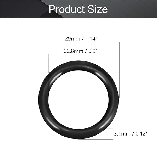 Othmro Othmro 10pcs Nitrile Rubber O-Rings 3mm Wire Dia 29mm OD for Oil Air Sealing Professional Plumbing Car Repair Black - View 2 of 9