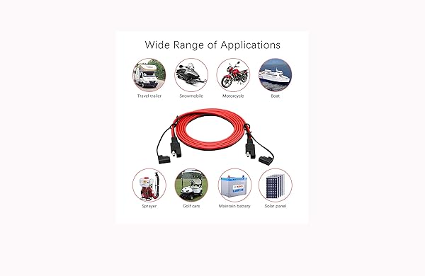 CERRXIAN CERRXIAN 3.2FT 10AWG SAE to SAE Quick Disconnect Power Cable for Solar Panels and Batteries Black 1m - View 6 of 6