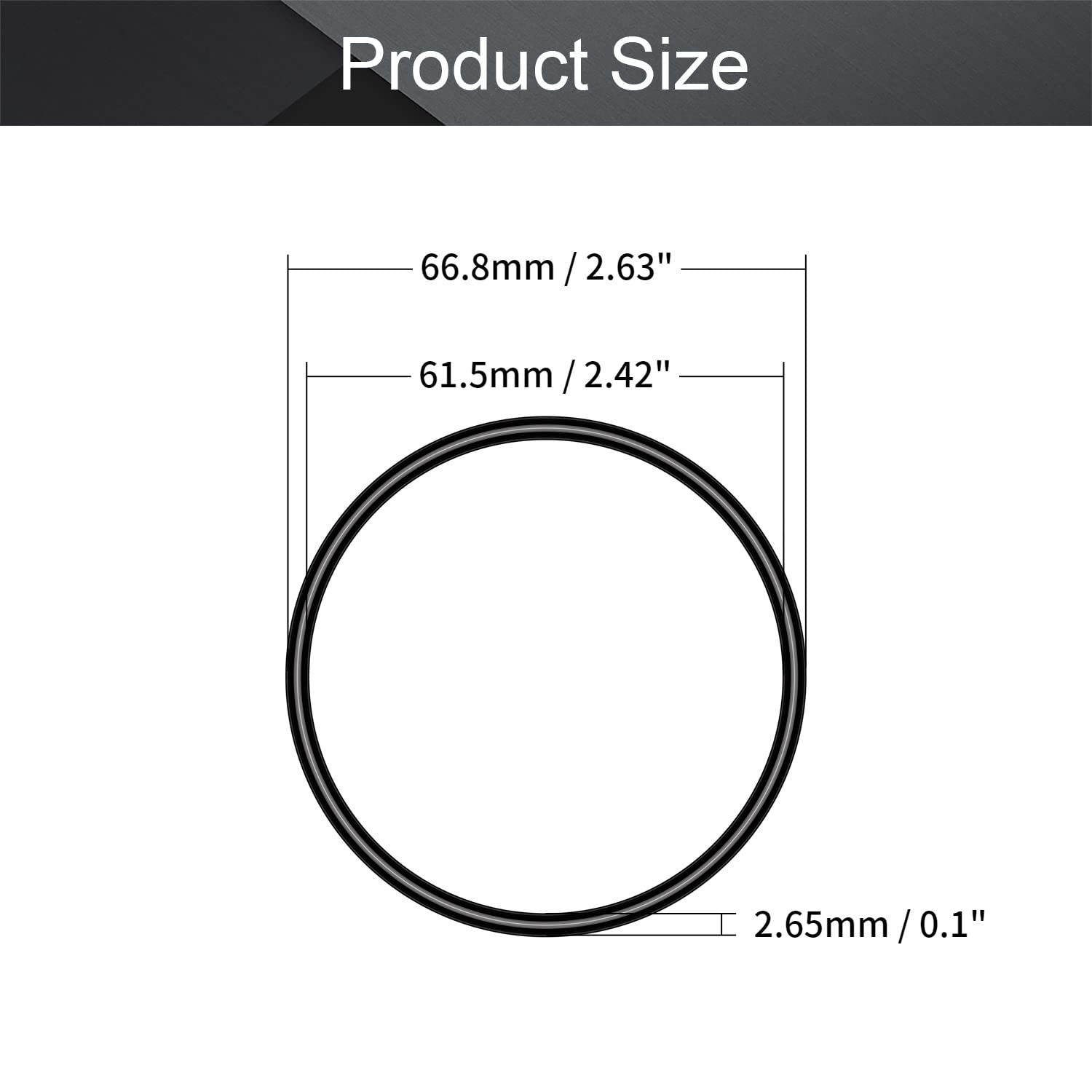 Othmro Othmro 5pcs Nitrile Rubber O-Rings 2.65mm Wire Dia 66.8mm OD for Oil Air Sealing Professional Plumbing Car Repair Black - View 2 of 9