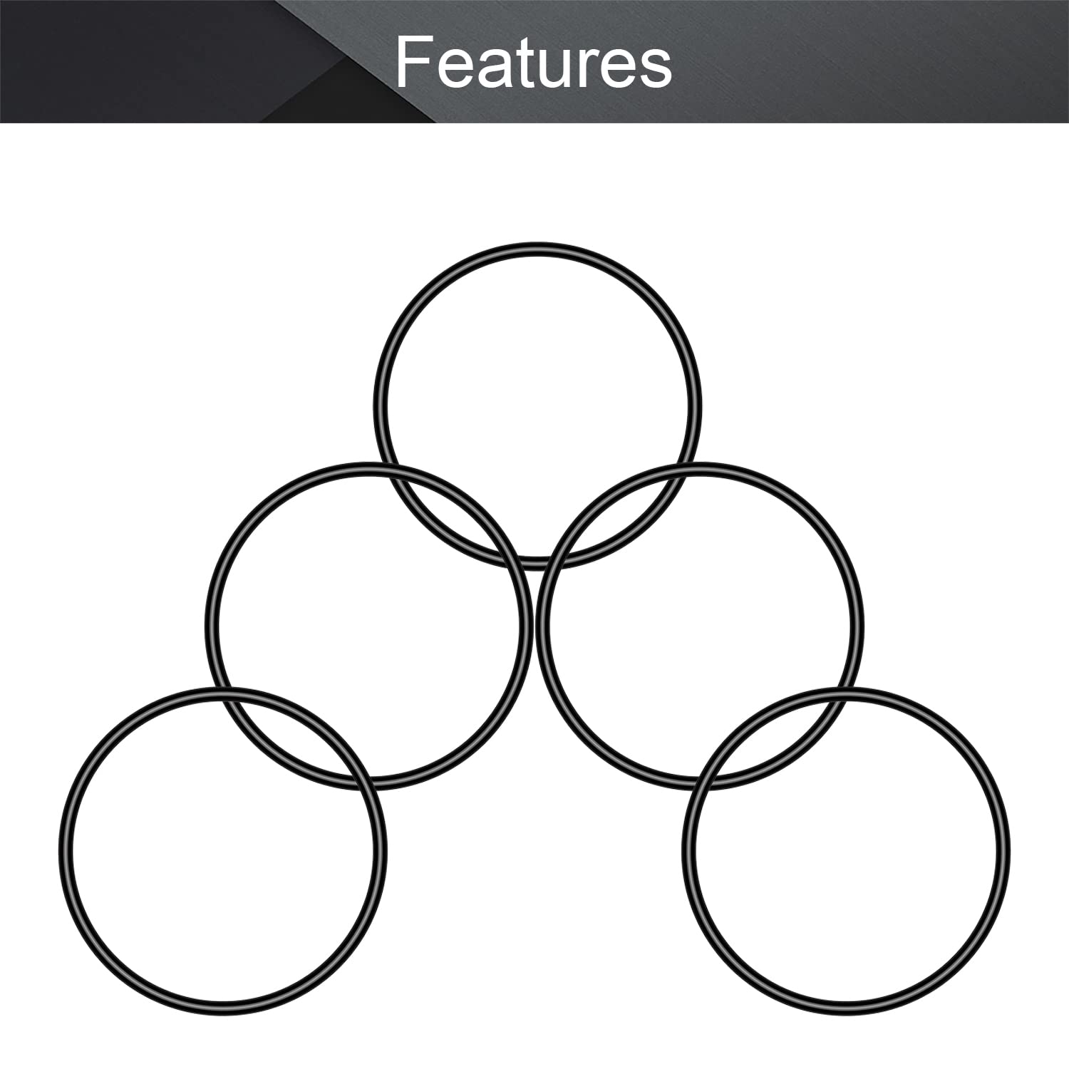 Othmro Othmro 5pcs Nitrile Rubber O-Rings 2.65mm Wire Dia 66.8mm OD for Oil Air Sealing Professional Plumbing Car Repair Black - View 4 of 9