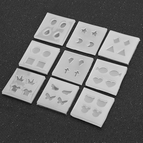 Hztyyier 9Pcs Silicone Earring Molds for Resin & Polymer Clay Jewelry Making - Perfect for Pendant Earrings!