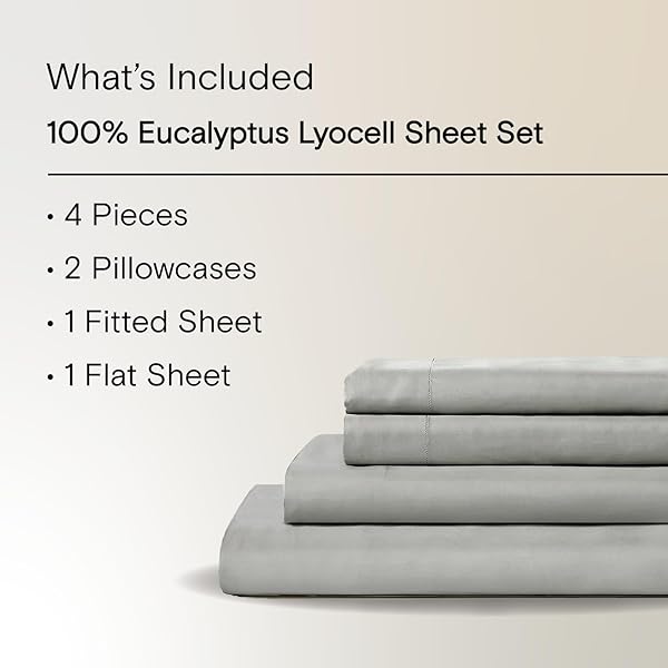 Sijo Sijo AiryWeight Tencel Sheet Set King Size Buttery Soft Cooling Sheets 100% Lyocell Eucalyptus 4pc Set Best of 2022 - View 2 of 7
