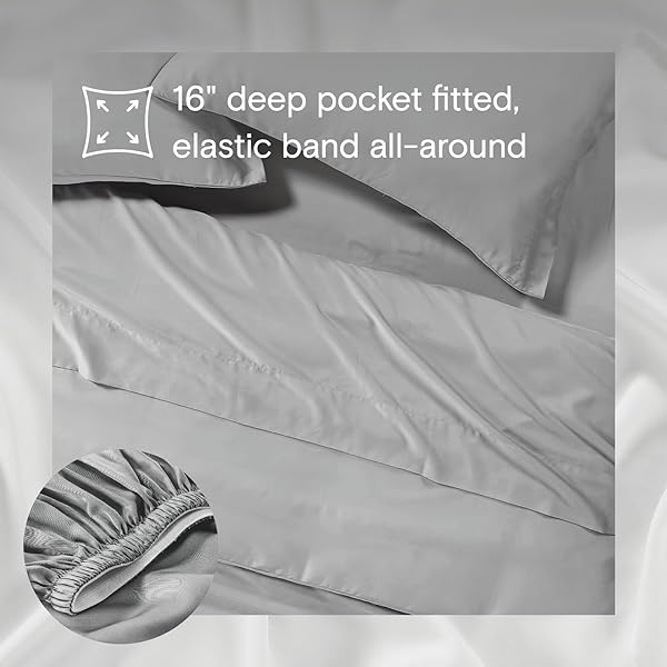 Sijo Sijo AiryWeight Tencel Sheet Set King Size Buttery Soft Cooling Sheets 100% Lyocell Eucalyptus 4pc Set Best of 2022 - View 4 of 7