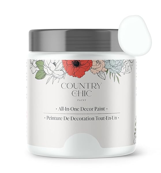 Country Chic Paint Country Chic All-in-One Chalk Paint Simplicity White 16 oz Eco-Friendly Matte Finish for Furniture Cabinets Home Decor