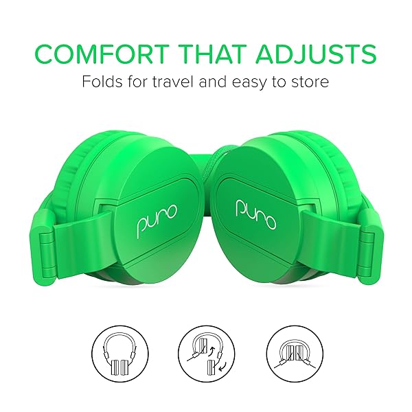 Puro Sound Labs PuroBasic Volume Limiting Wired Headphones for Kids Foldable Adjustable Headband with Microphone for Boys and Girls 2 Years and Up - View 5 of 7