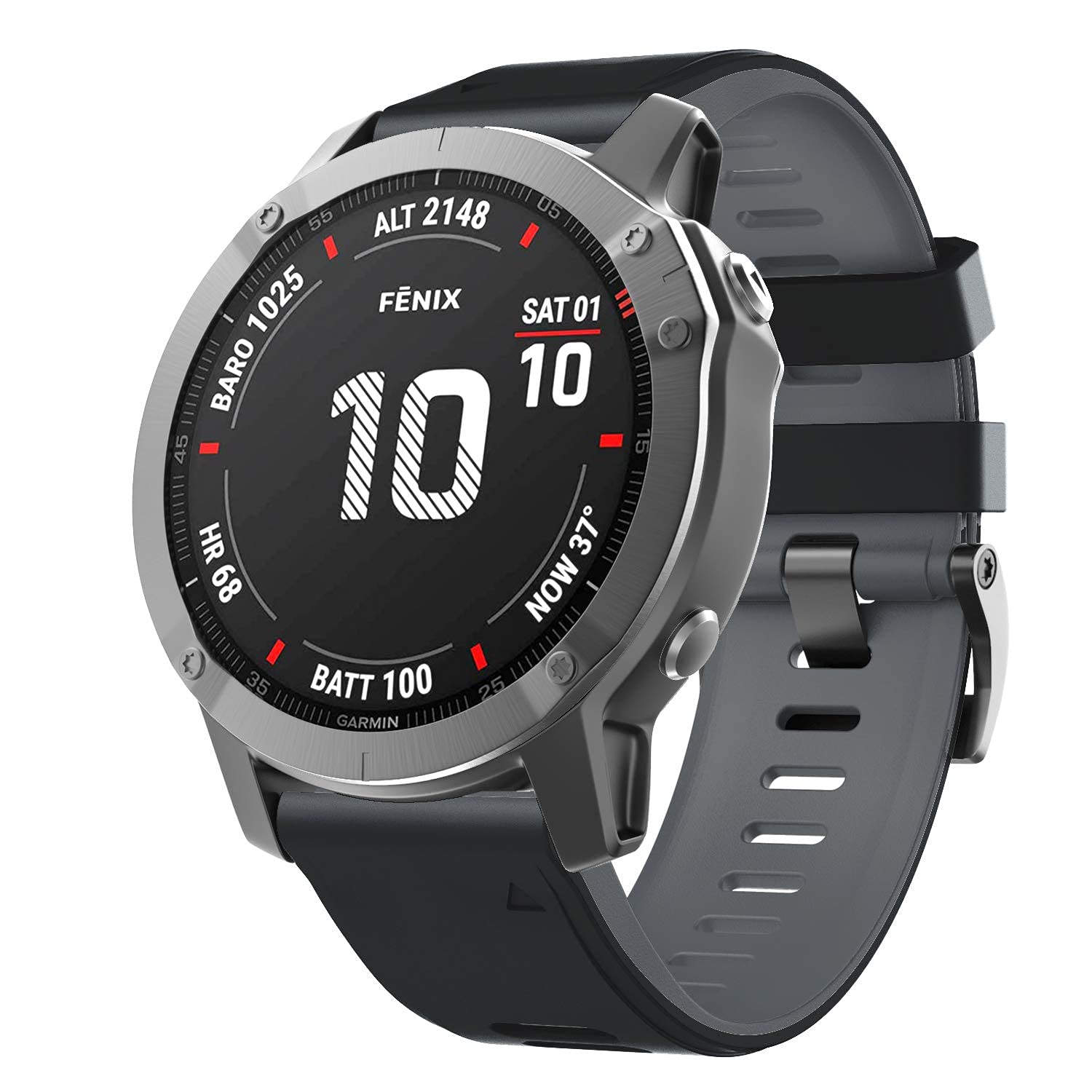 NotoCity NotoCity Quickfit 22MM Watch Band for Fenix 6 Pro 6 7 5 Plus Forerunner 935 945 955 965 745 Approach S60 S62 Descent G1 Epix 2 Quatix 5 6 Black Grey - View 3 of 7