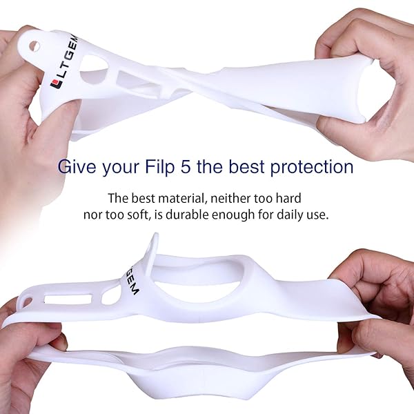 L LTGEM LTGEM Silicone Travel Case for JBL FLIP 5 Waterproof Speaker with Extra Carabiner White - View 5 of 10