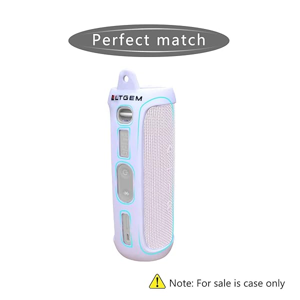 L LTGEM LTGEM Silicone Travel Case for JBL FLIP 5 Waterproof Speaker with Extra Carabiner White - View 9 of 10