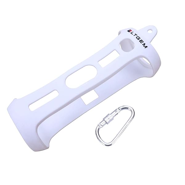 L LTGEM LTGEM Silicone Travel Case for JBL FLIP 5 Waterproof Speaker with Extra Carabiner White - View 10 of 10