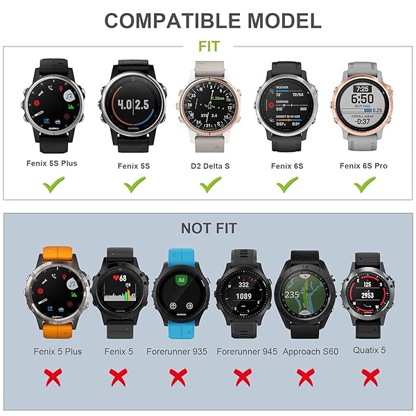 NotoCity NotoCity Fenix 6S Pro Compatible Watch Bands for Fenix 6S 7S 5S 5S Plus D2 Delta S Smartwatch White Black - View 8 of 8