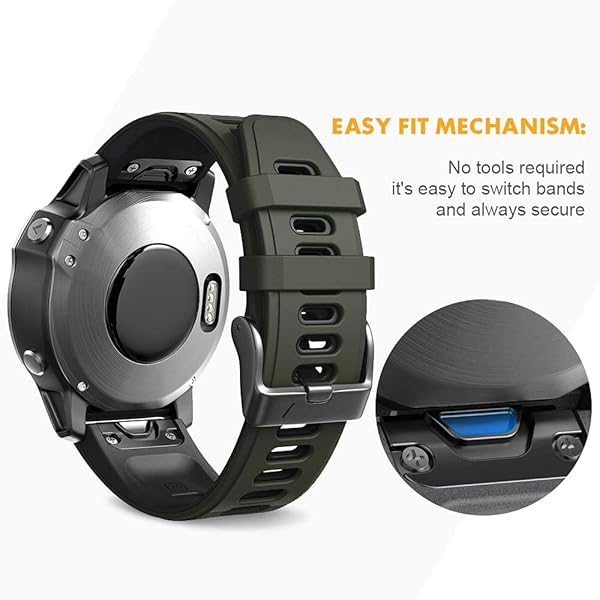 NotoCity NotoCity Fenix 6S Pro Compatible Watch Bands for Fenix 6S 7S 5S 5S Plus D2 Delta S Smartwatch Black Grey - View 4 of 7