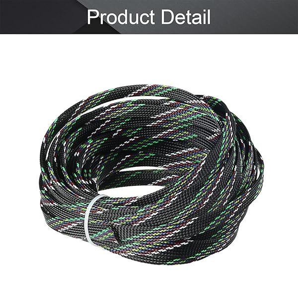 Othmro Othmro 10m Expandable Braid Cable Sleeving 10mm Flexible Wire Mesh Sleeve Multicolor Protects Cables from Pets Chewing - View 4 of 4