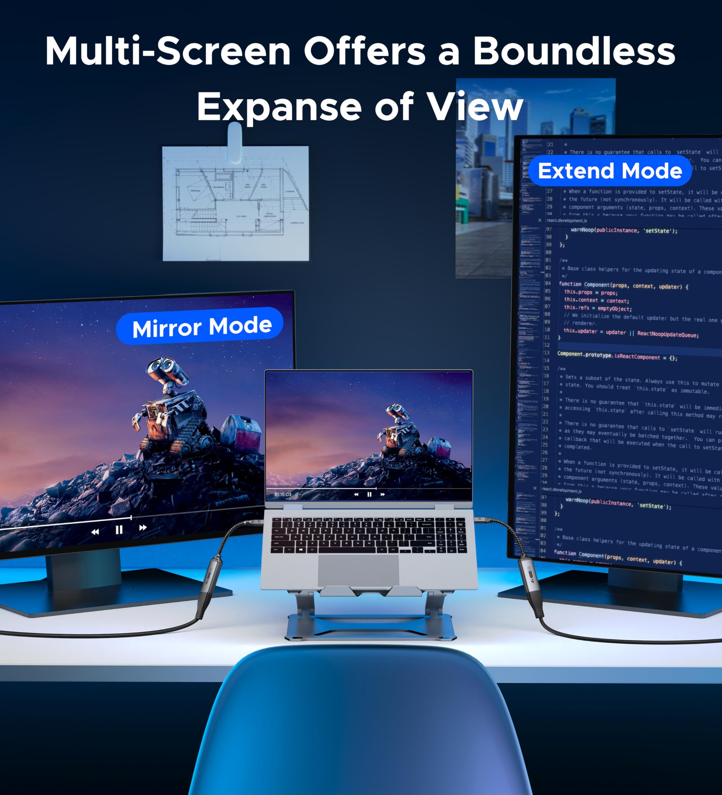 Warrky Warrky USB C to HDMI Adapter 4K - Compatible with iPad Pro, MacBook, Samsung Galaxy & More - View 4 of 7