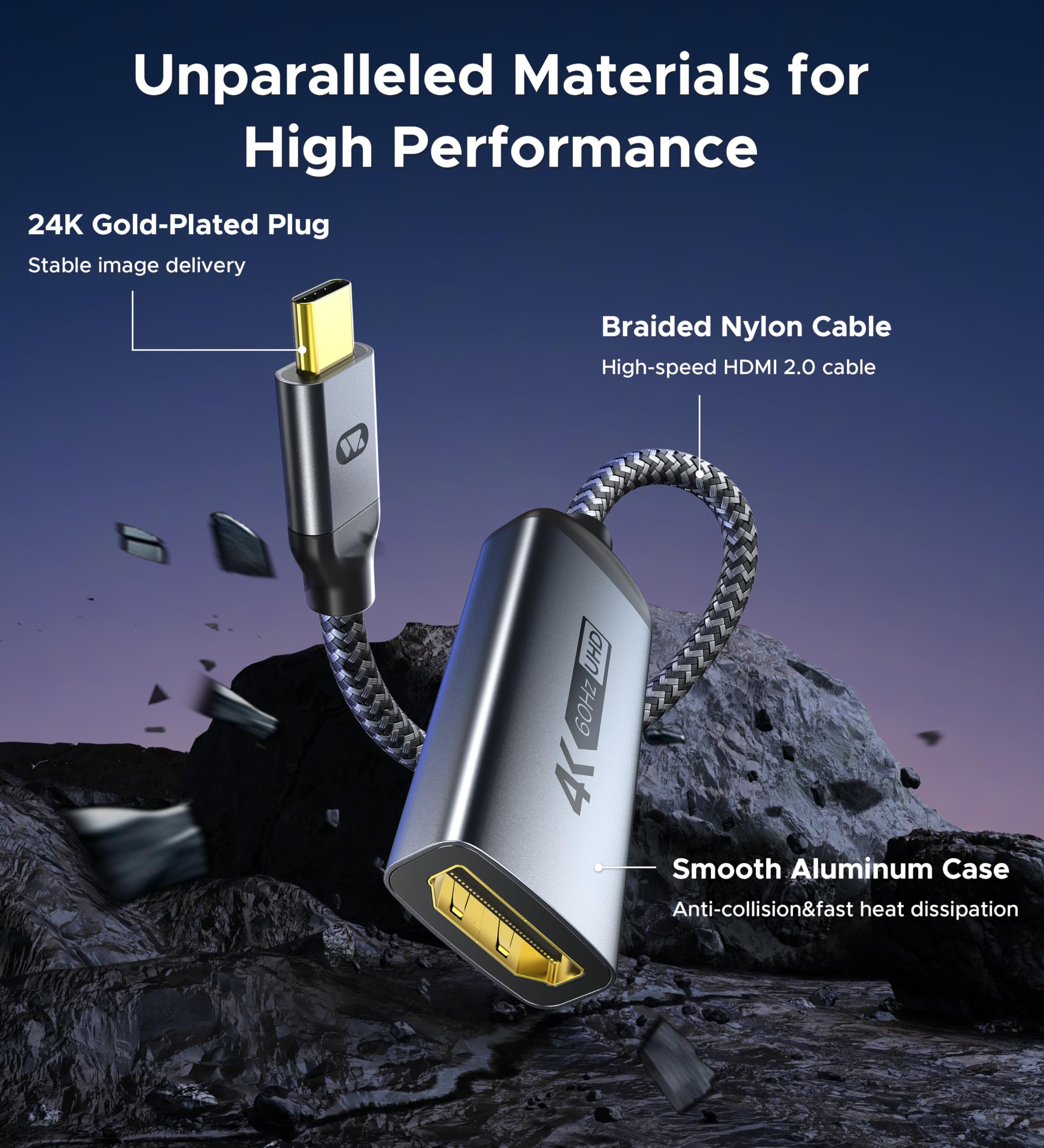 Warrky Warrky USB C to HDMI Adapter 4K - Compatible with iPad Pro, MacBook, Samsung Galaxy & More - View 6 of 7