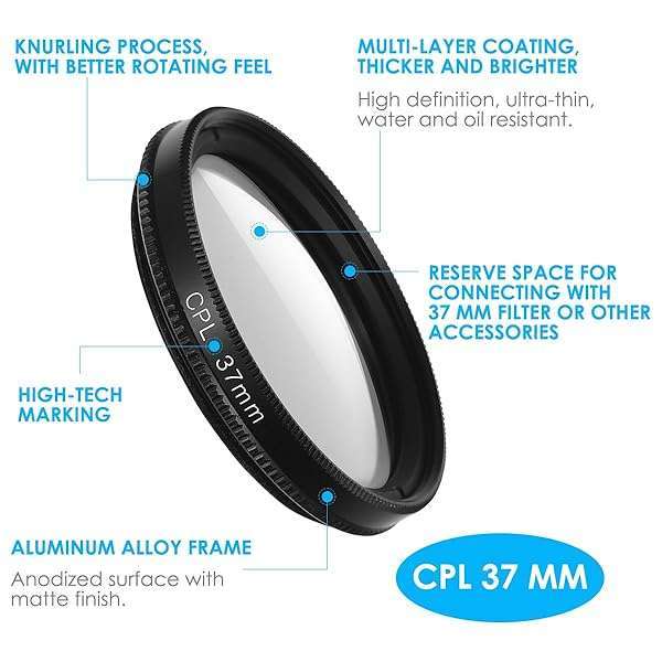 UKCOCO UKCOCO 37mm CPL Filter Lens - Universal Clip-On Polarizer for iPhone & Smartphones - View 3 of 10