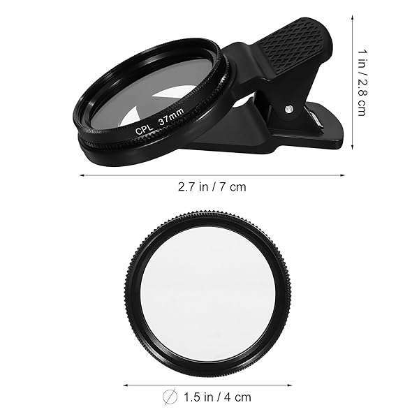 UKCOCO UKCOCO 37mm CPL Filter Lens - Universal Clip-On Polarizer for iPhone & Smartphones - View 6 of 10
