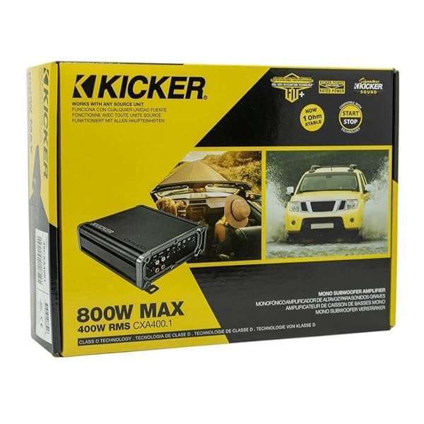KICKER Powerful Kicker 46CXA4001 400W Mono Class D Subwoofer Amp - Enhance Your Sound System - View 10 of 10