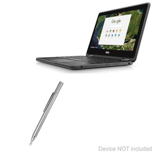 BoxWave Stylus Pen for Dell Chromebook 3189 Education 2-in-1 FineTouch Capacitive Super Precise Metallic Silver