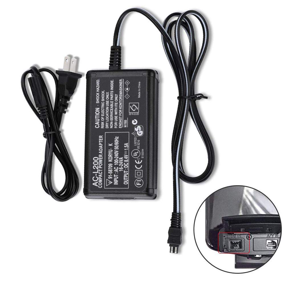 Aikukiki AC-L200 Power Adapter Charger for Sony Handycam Camcorders DCR SX SR HC PC DVD IP HDR CX XR PJ SR UX TD CCD TRV DEV Series - View 4 of 9