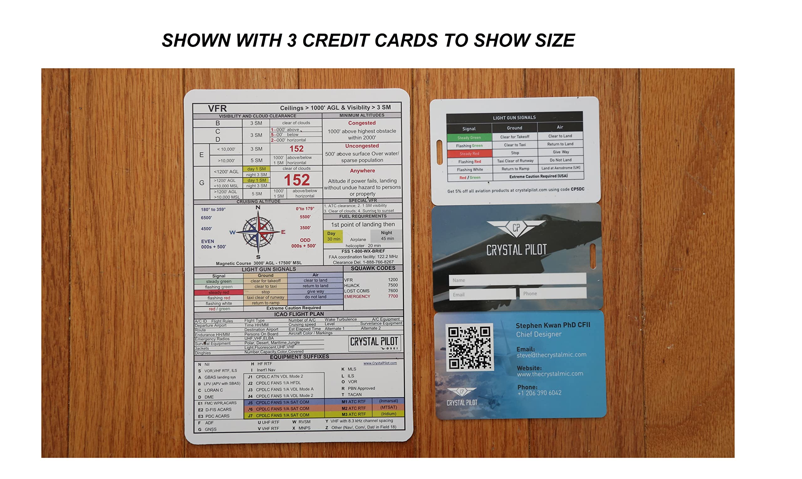 Crystal Pilot Crystal Pilot VFR and IFR Placard Medium Size 4.5 x 7 Inches for Easy Reference in Aviation - View 5 of 6