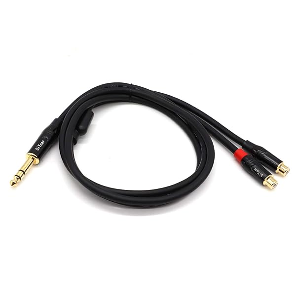 SiYear SiYear 5 Feet Dual RCA to 1/4 Inch Male Stereo Y Splitter Adapter Cable for Audio Connections - View 7 of 7