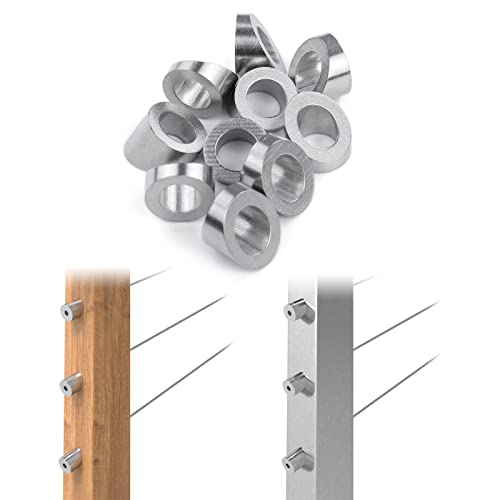 Muzata "Muzata 10 Pack 3/8" ID Angle Washers for Cable Railing - T316 Stainless Steel Beveled Washers for 1/8" to 3/16" Cables"