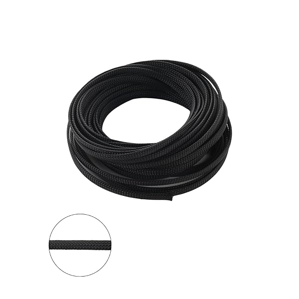 Othmro Othmro 10m Expandable Braided Cable Sleeve 6mm Flexible Wire Loom Organizer for TV Audio PC Cords Black - View 3 of 7