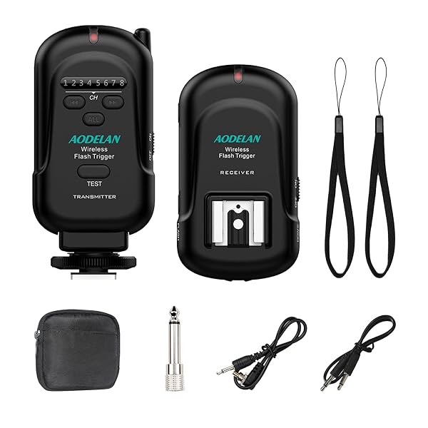 AODELAN Buy AODELAN Wireless Flash Trigger Set - Transmitter & Receiver for Speedlite with 3.5mm PC Connection