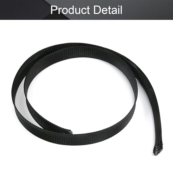 Othmro Othmro 1m PET Expandable Braid Cable Sleeving Flexible Wire Mesh Sleeve Black for Cable Protection from Pet Bites - View 4 of 4