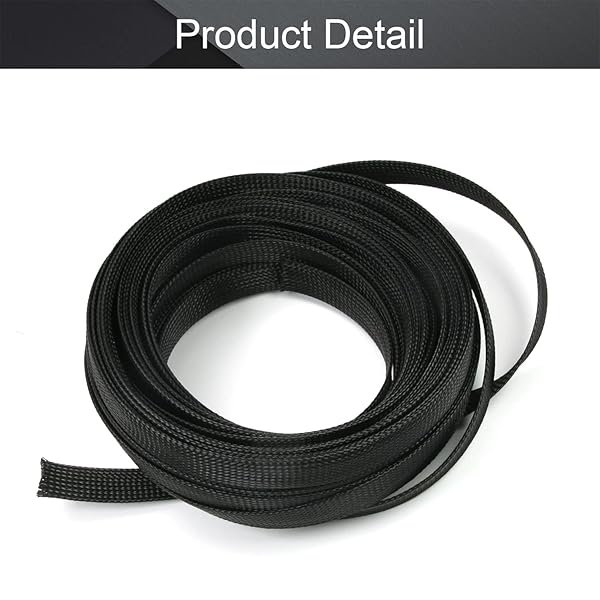 Othmro Othmro 10m PET Expandable Braid Cable Sleeving Flexible Wire Mesh Sleeve Black Protects Cables from Pet Bites - View 4 of 7