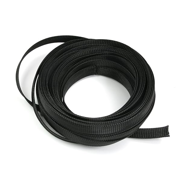 Othmro Othmro 10m PET Expandable Braid Cable Sleeving Flexible Wire Mesh Sleeve Black Protects Cables from Pet Bites - View 5 of 7