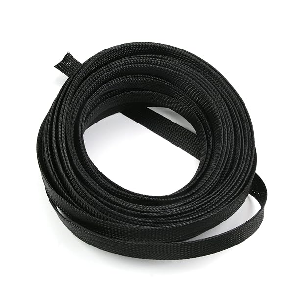 Othmro Othmro 10m PET Expandable Braid Cable Sleeving Flexible Wire Mesh Sleeve Black Protects Cables from Pet Bites - View 6 of 7