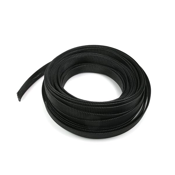 Othmro Othmro 10m PET Expandable Braid Cable Sleeving Flexible Wire Mesh Sleeve Black Protects Cables from Pet Bites - View 7 of 7