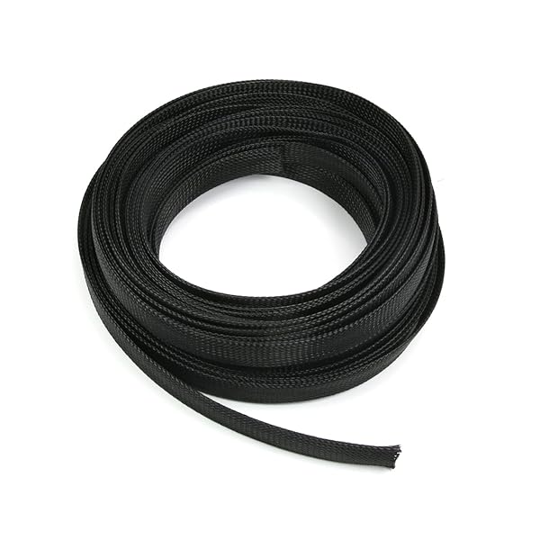 Othmro 10m PET Expandable Braid Cable Sleeving Flexible Wire Mesh Sleeve Black Protects Cables from Pet Bites