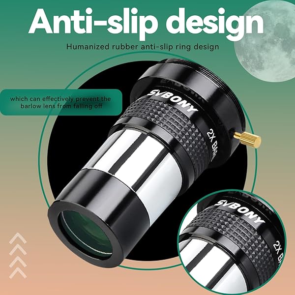 SVBONY "SVBONY SV137 2X Barlow Lens - 1.25" Metal Telescope Accessory with Multi-Coating & T-Thread" - View 10 of 10