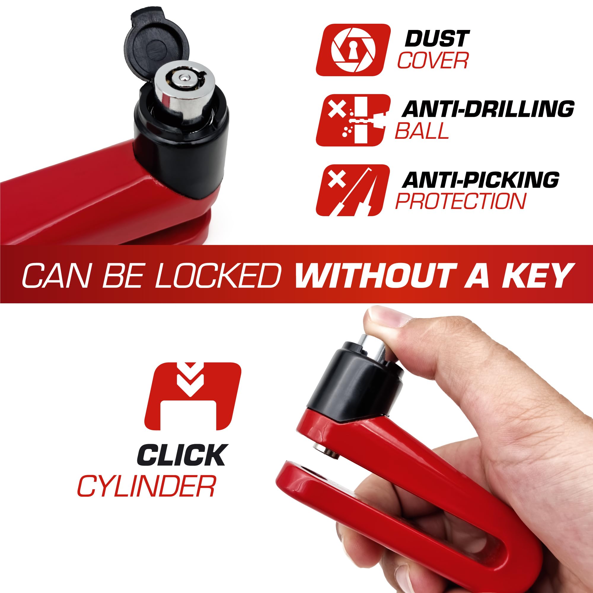 RADIKAL RK510R Motorcycle Disc Lock Compact Security Effective Anti Theft Brake Lock for Motorbike Scooter Electric Bike - View 4 of 8