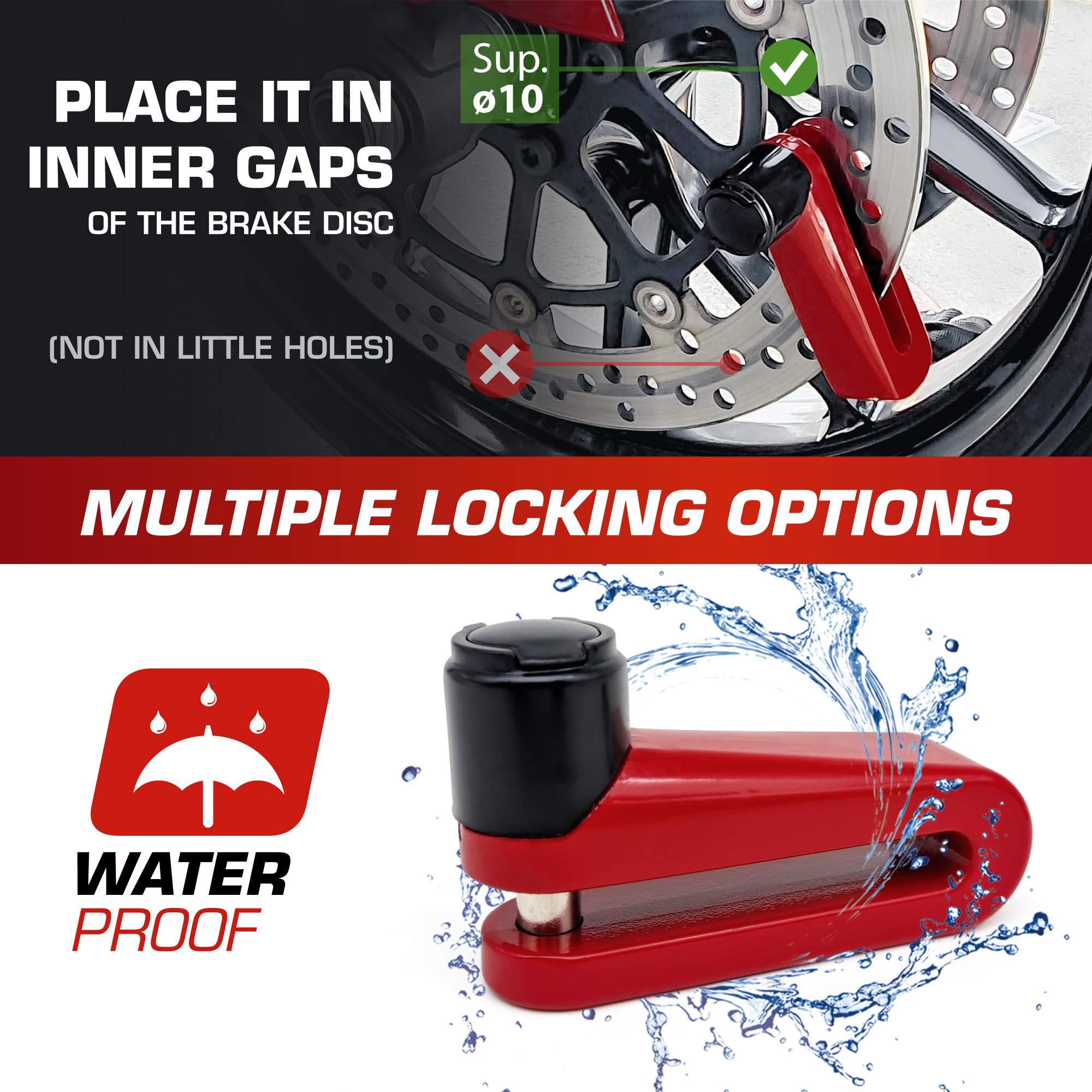 RADIKAL RK510R Motorcycle Disc Lock Compact Security Effective Anti Theft Brake Lock for Motorbike Scooter Electric Bike - View 5 of 8