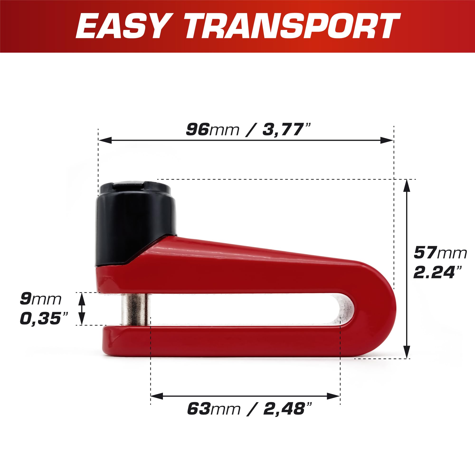RADIKAL RK510R Motorcycle Disc Lock Compact Security Effective Anti Theft Brake Lock for Motorbike Scooter Electric Bike - View 7 of 8