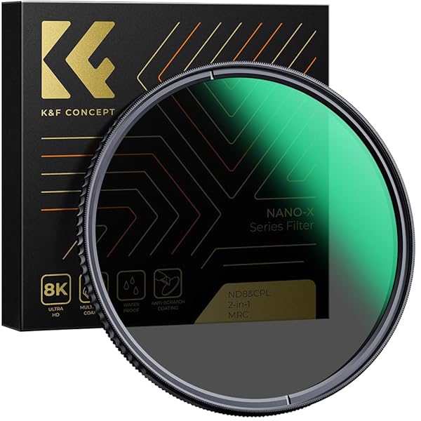 K&F CONCEPT KF Concept 77mm ND8 and CPL Circular Polarizing Filter 2 in 1 for Camera Lens with 28 Multi-Layer Coatings Hydrophobic Scratch Resistant - View 2 of 10