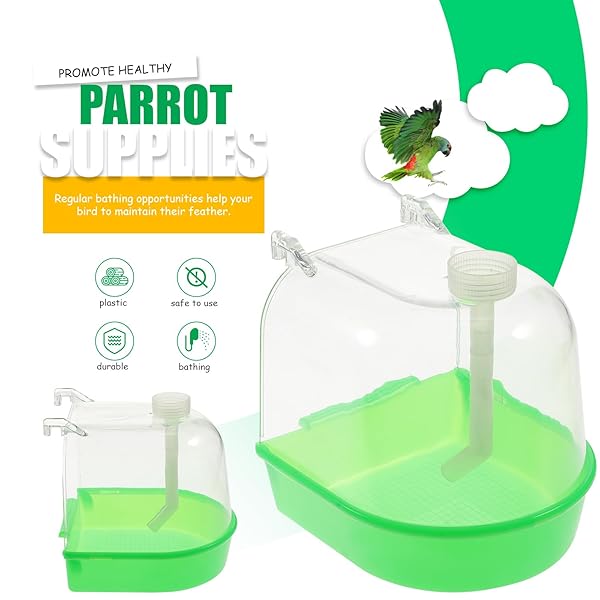 POPETPOP Bird Bath for Cage Parakeet Bath Tub Water Filling for Budgie Conure Finch Canary Cockatiel Parrot Lovebird Accessories - View 4 of 9