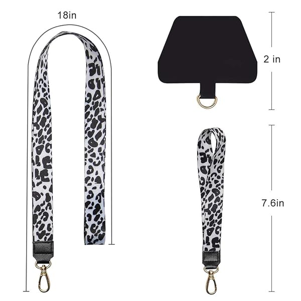 SHANSHUI SHANSHUI Phone Lanyard Universal Neck Strap Wrist Tether Key Chain Holder for All Smartphones White Cheetah Design - View 2 of 7