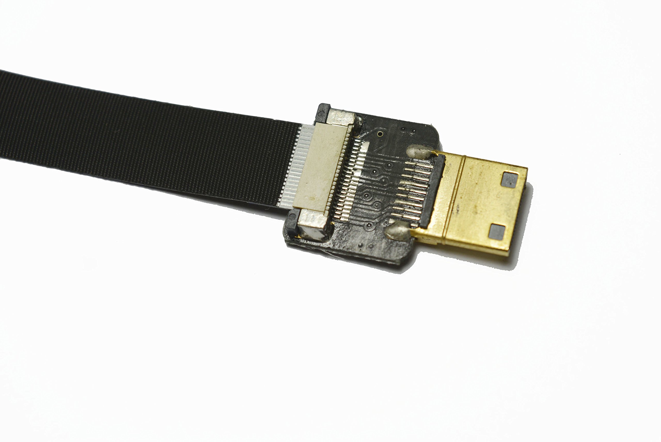 Slim FPV Flat HDMI Cable Mini Male to Standard HDMI for Canon 5D3 5D2 Panasonic GH3 GH2 Sony NEX 5N 5T 5R 7N 5CM Black 50CM - View 3 of 9