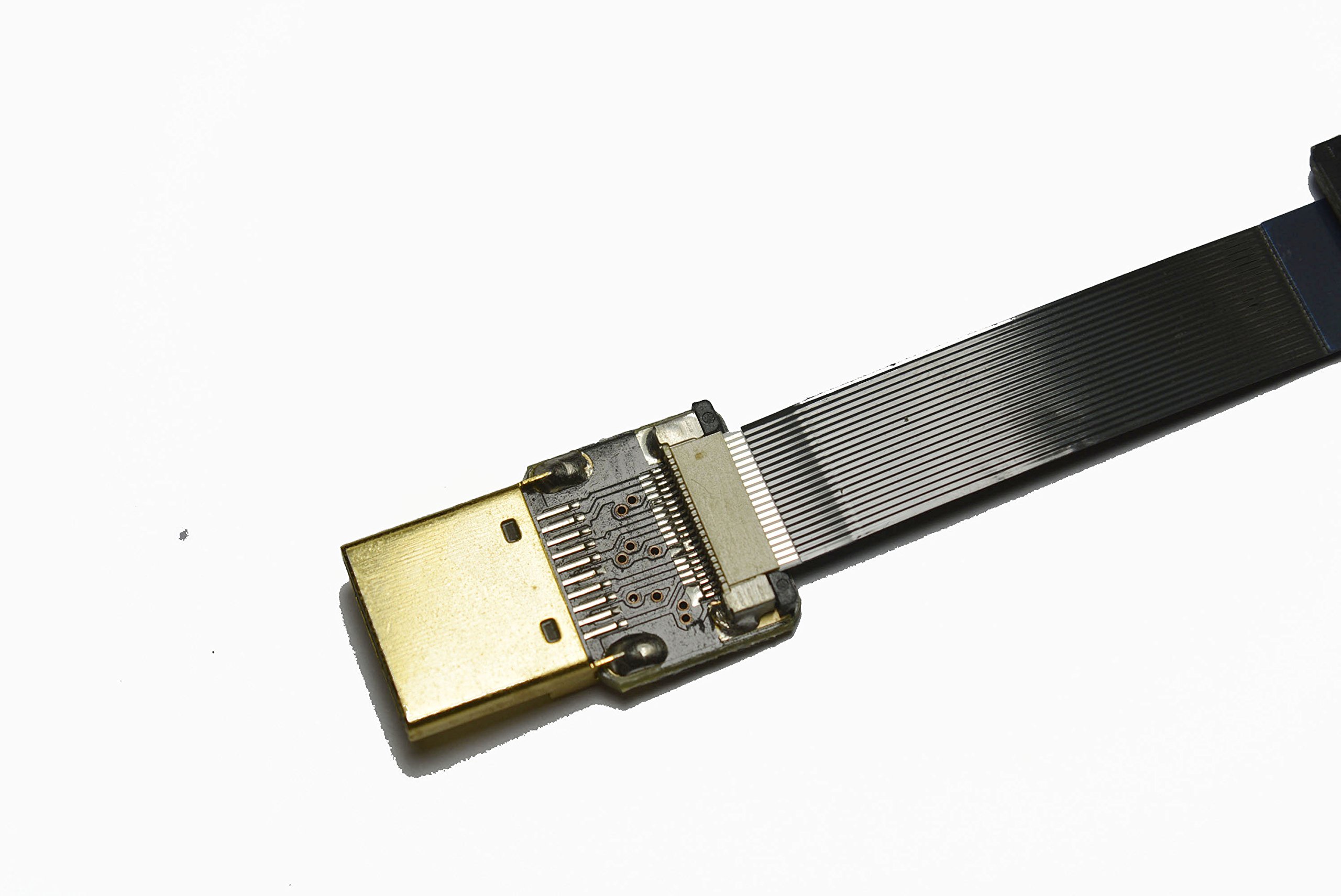 Slim FPV Flat HDMI Cable Mini Male to Standard HDMI for Canon 5D3 5D2 Panasonic GH3 GH2 Sony NEX 5N 5T 5R 7N 5CM Black 50CM - View 4 of 9