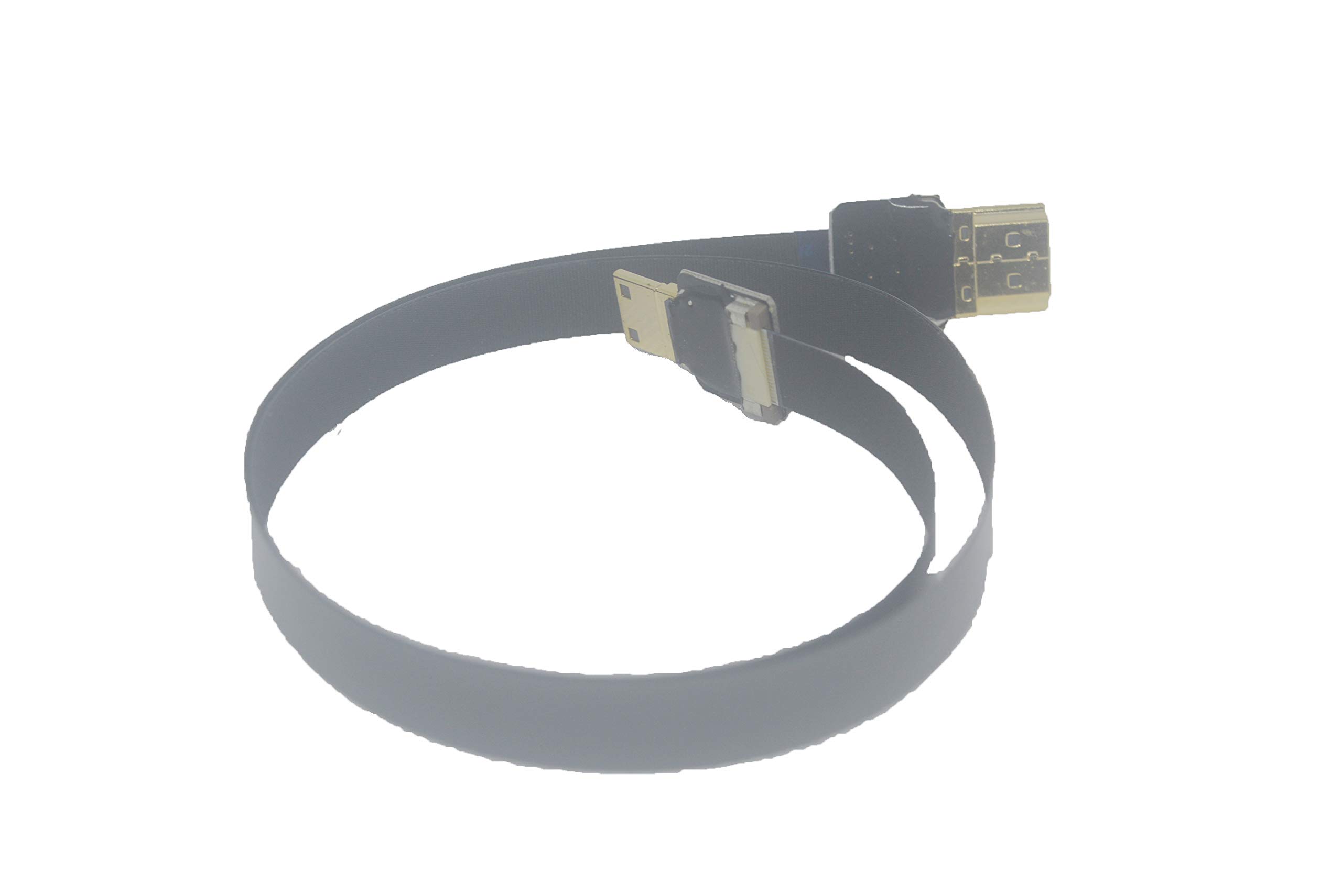 Slim FPV Flat HDMI Cable Mini Male to Standard HDMI for Canon 5D3 5D2 Panasonic GH3 GH2 Sony NEX 5N 5T 5R 7N 5CM Black 50CM - View 6 of 9