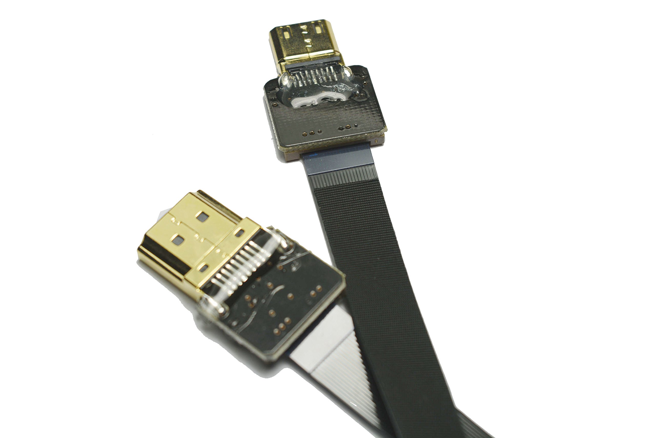 Slim FPV Flat HDMI Cable Mini Male to Standard HDMI for Canon 5D3 5D2 Panasonic GH3 GH2 Sony NEX 5N 5T 5R 7N 5CM Black 50CM - View 8 of 9