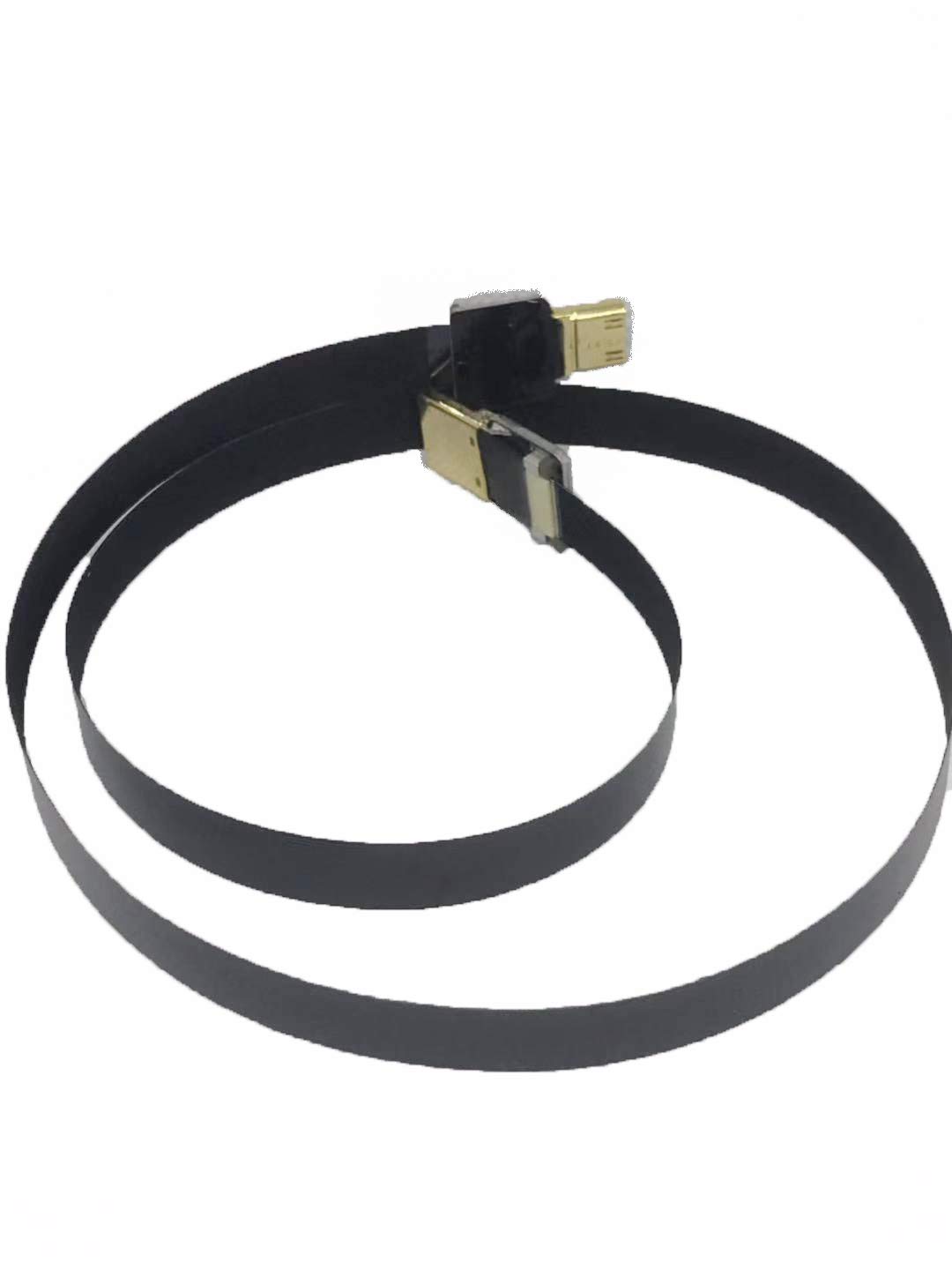 Slim FPV Flat HDMI Cable Mini Male to Standard HDMI for Canon 5D3 5D2 Panasonic GH3 GH2 Sony NEX 5N 5T 5R 7N 5CM Black 50CM