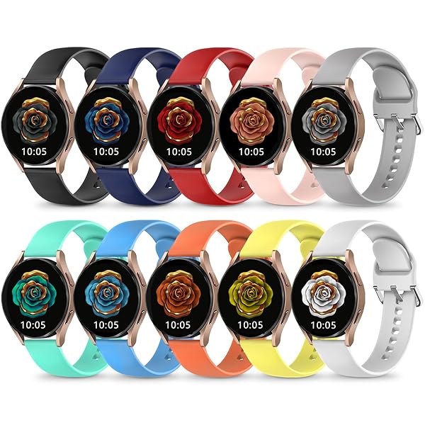 HSWAI HSWAI 10 Pack Soft Silicone Sport Watch Bands Compatible with Samsung Galaxy Active 2 Watch and Galaxy Watch Series 40mm 44mm 45mm