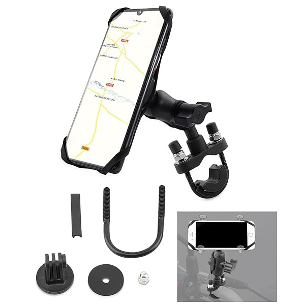 GUAIMI Universal Motorcycle Phone Mount for 7/8 to 1 1/8 Inch Handlebars Compatible with MT-07 FZ-07 XSR700 MT-09 and More